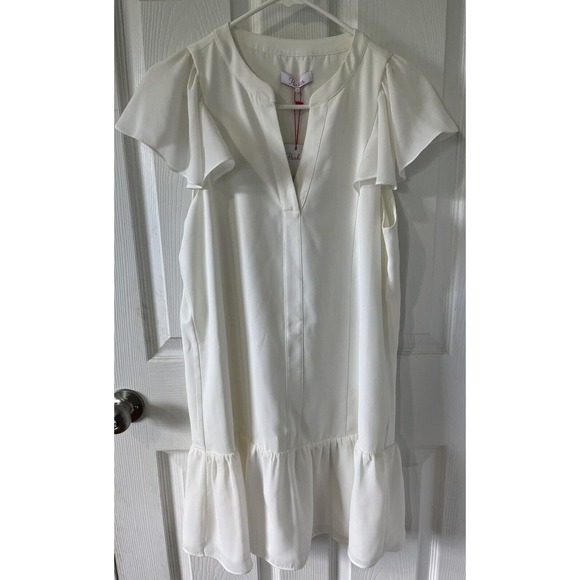 Parker Women’s Violet Ruffled Cotton Pearl Dress Sz Small - Picture 1 of 3